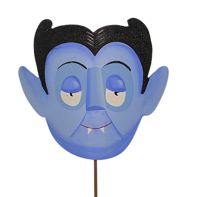 Halloween Monster Masks Set/3 Stakes - Three Garden Stakes 30.75 Inches - Witch Dracula Frankenstein - F22033 - Metal - Multicolored 2 Halloween Monster Masks Set/3 Stakes - Three Garden Stakes 30.75 Inches - Witch Dracula Frankenstein - F22033 - Metal - Multicolored - Image 2