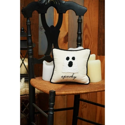 C&F Home 8" X 8" Spooky Halloween Ghost French Knot Throw Pillow 2 C&F Home 8" X 8" Spooky Halloween Ghost French Knot Throw Pillow - Image 2