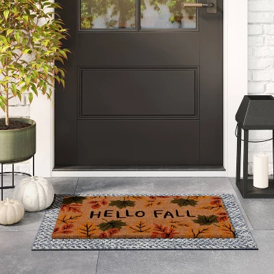 1'2"x2'6" 'Hello Fall' Leaves Coir Halloween Doormat - Hyde & EEK! Boutique™ -Halloween Home Decoration GUEST dd4f8ec1 cdbe 4b26 bf61 e4a0dcddaa90