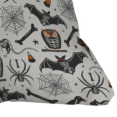 Heather Dutton Halloween X-Ray Square Throw Pillow White/Black - Deny Designs 2 Heather Dutton Halloween X-Ray Square Throw Pillow White/Black - Deny Designs - Image 2