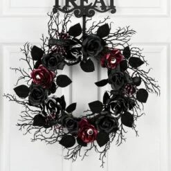 National Tree Company 22" Halloween Black Rose Wreath 5 National Tree Company 22" Halloween Black Rose Wreath -Halloween Home Decoration GUEST de449a50 27f7 4fbb 9d9d 3c4b0abd6fe1
