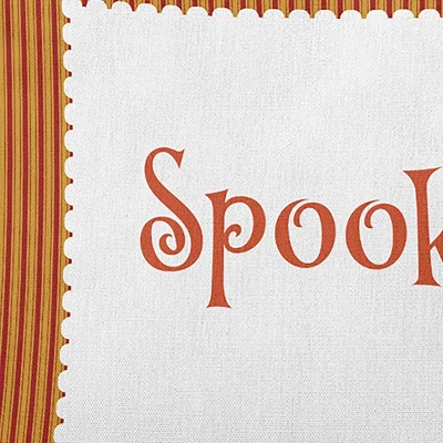 16"x16" Halloween Spooky Ticking Square Throw Pillow - E By Design 1 16"x16" Halloween Spooky Ticking Square Throw Pillow - E By Design