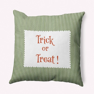 16"x16" Halloween Trick Or Treat Ticking Square Throw Pillow - E By Design 7 16"x16" Halloween Trick Or Treat Ticking Square Throw Pillow - E By Design - Image 7