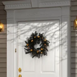 National Tree Company 24" Halloween Wreath With Ball Ornaments
