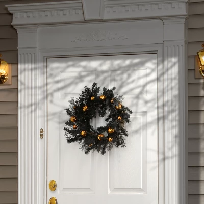 National Tree Company 24" Halloween Wreath With Ball Ornaments 1 National Tree Company 24" Halloween Wreath With Ball Ornaments