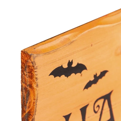 Northlight 24" Wooden 'Happy Halloween' Wall Sign With Bats 2 Northlight 24" Wooden 'Happy Halloween' Wall Sign With Bats - Image 2