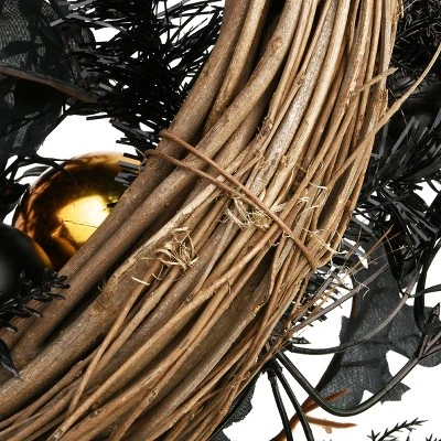 National Tree Company 24" Halloween Wreath With Ball Ornaments 3 National Tree Company 24" Halloween Wreath With Ball Ornaments - Image 3