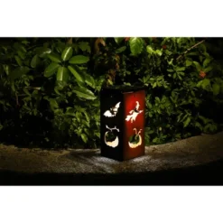 Techko Maid LED Solar 10.8" Portable Halloween Cut Out Decorative Outdoor Lantern Clear -Halloween Home Decoration GUEST f13c1a0d b8c2 42eb bccc 1f561a1b07bf