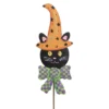 Halloween Cats In Hats Set/3 Stakes - Three Garden Stakes 20.25 Inches - Witch Hats - F22080 - Metal - Black