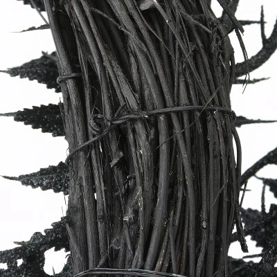 National Tree Company 24" Halloween Black Fern And Bats Wreath 4 National Tree Company 24" Halloween Black Fern And Bats Wreath - Image 4