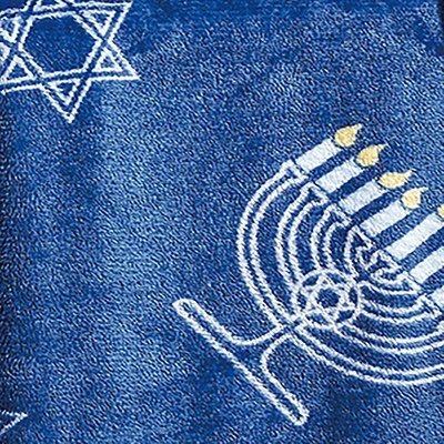 Hannukah Micro Plush Decorative Halloween Throw Blanket 50" X 60" Blue By Plazatex 2 Hannukah Micro Plush Decorative Halloween Throw Blanket 50" X 60" Blue By Plazatex - Image 2