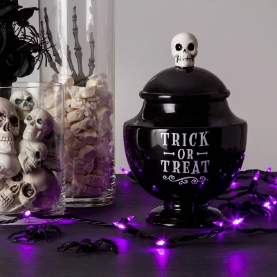 Trick Or Treat Black Ceramic Halloween Cookie Jar - Hyde & EEK! Boutique™ 1 Trick Or Treat Black Ceramic Halloween Cookie Jar - Hyde & EEK! Boutique™