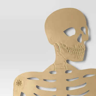 45" Halloween Metal Posable Skeleton Gold - Threshold™ 2 45" Halloween Metal Posable Skeleton Gold - Threshold™ - Image 2