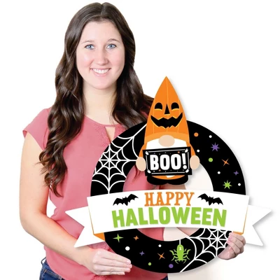 Big Dot Of Happiness Halloween Gnomes - Outdoor Spooky Fall Party Decor - Front Door Wreath 5 Big Dot Of Happiness Halloween Gnomes - Outdoor Spooky Fall Party Decor - Front Door Wreath - Image 5